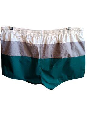 XL Vintage Mens Swim Trunks 1980s SERGIO VALENTE ColorBlock Board Shorts Beach